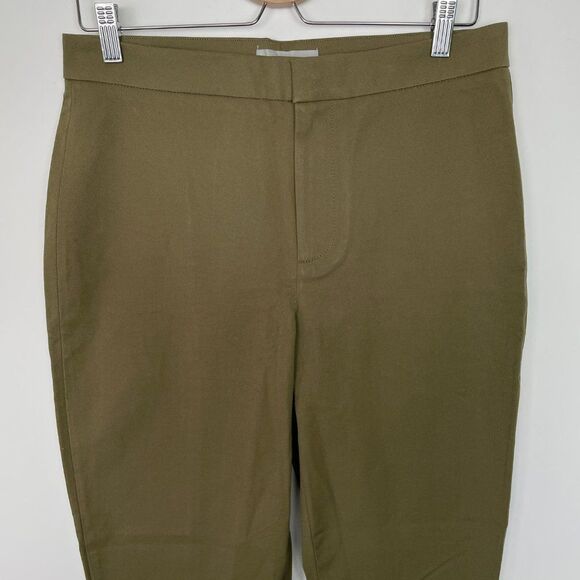 Everlane The Fixed Waist Stretch Cotton Work High Rise Pant Olive Green 10 - Picture 5 of 11